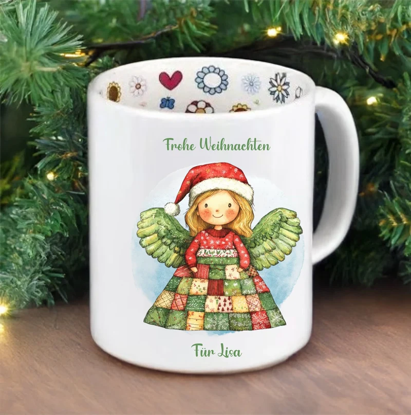 Weihnachtstasse mit Weihnachtsengel für Mädchen und Jungen