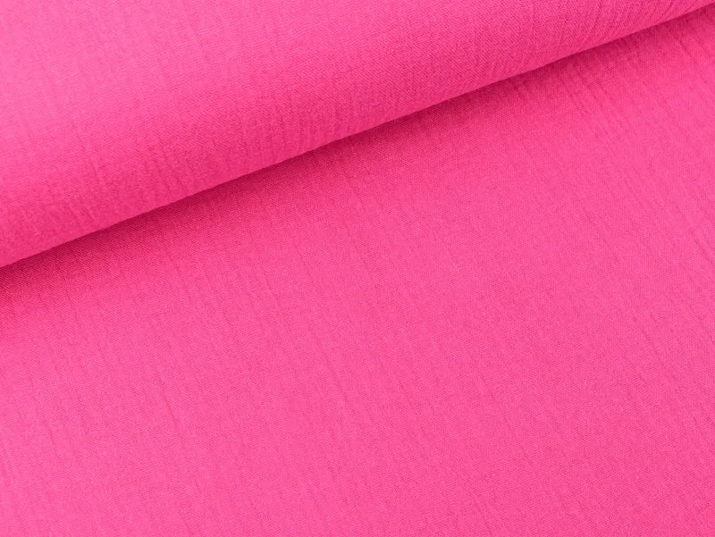 Reststück 60cm - Bio Baumwoll Musselin Double Gauze pink uni