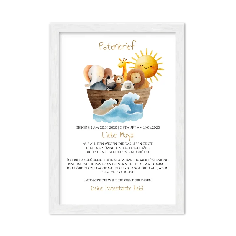 Patenbrief Geschenk Patenkind