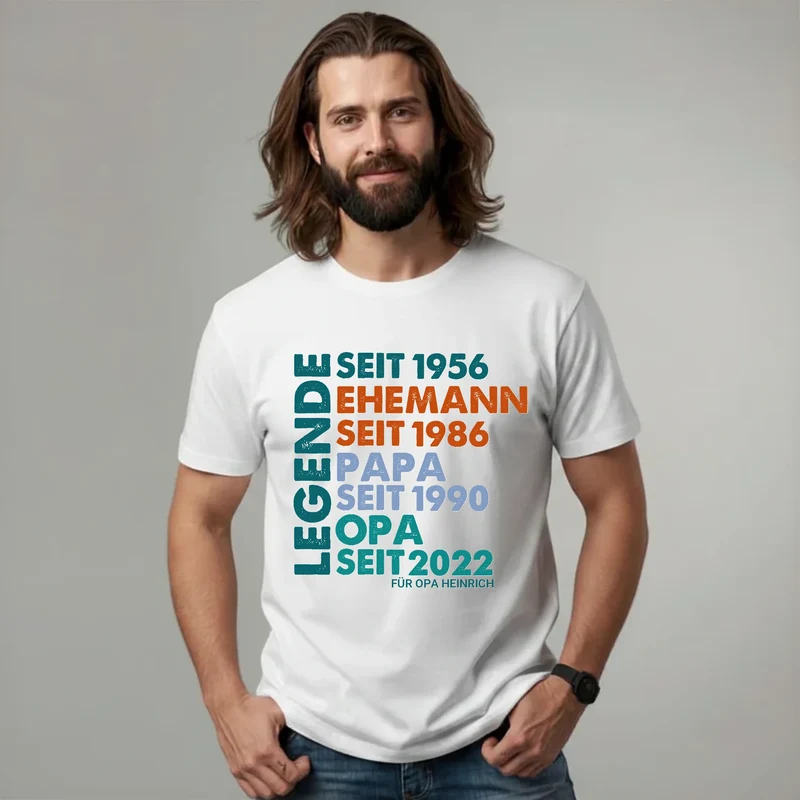 Legende Papa / Opa T-Shirt personalisiert – Geschenk für Vater & Opa