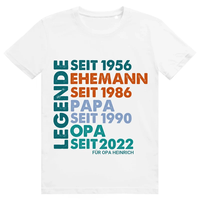 Legende Papa / Opa T-Shirt personalisiert – Geschenk für Vater & Opa
