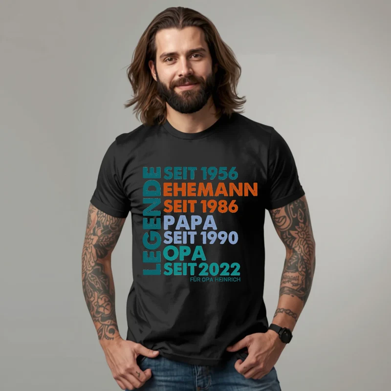 Legende Papa / Opa T-Shirt personalisiert – Geschenk für Vater & Opa