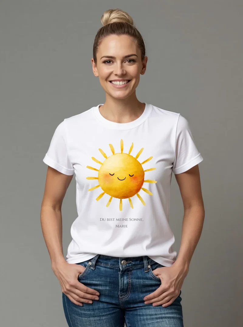 T-Shirt personalisiert - Du bist meine Sonne Geschenk Idee Frau / Mann