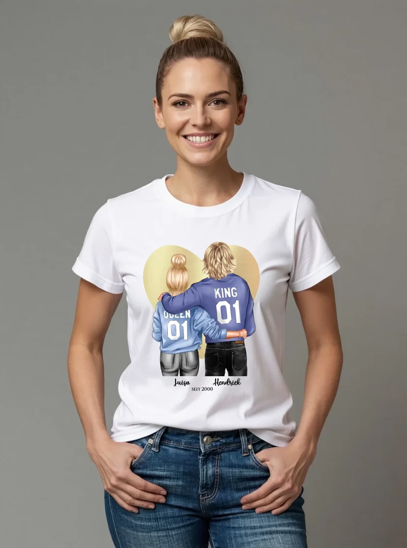 Paar T-Shirt personalisiert - Geschenk Idee Partner