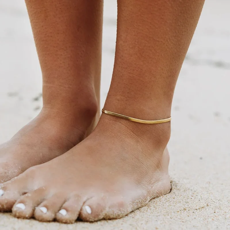 Kauai Gold-Plated Herringbone Anklet