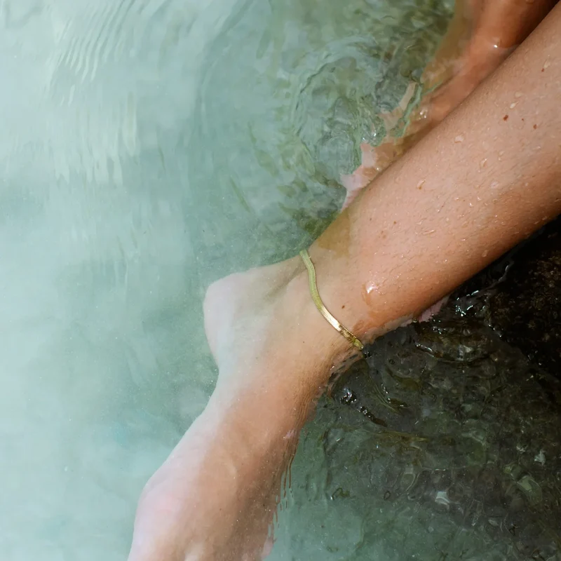 Kauai Gold-Plated Herringbone Anklet