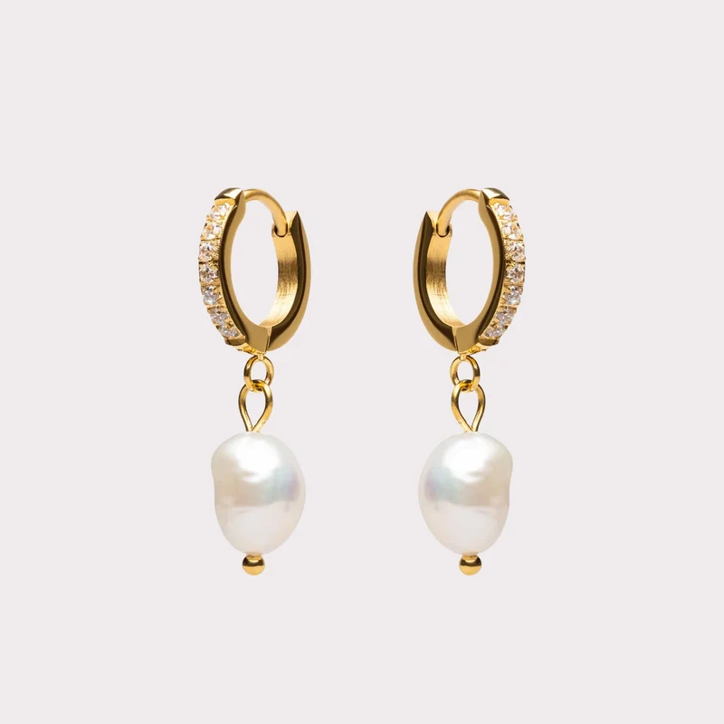 Freshwater Pearl Hoops