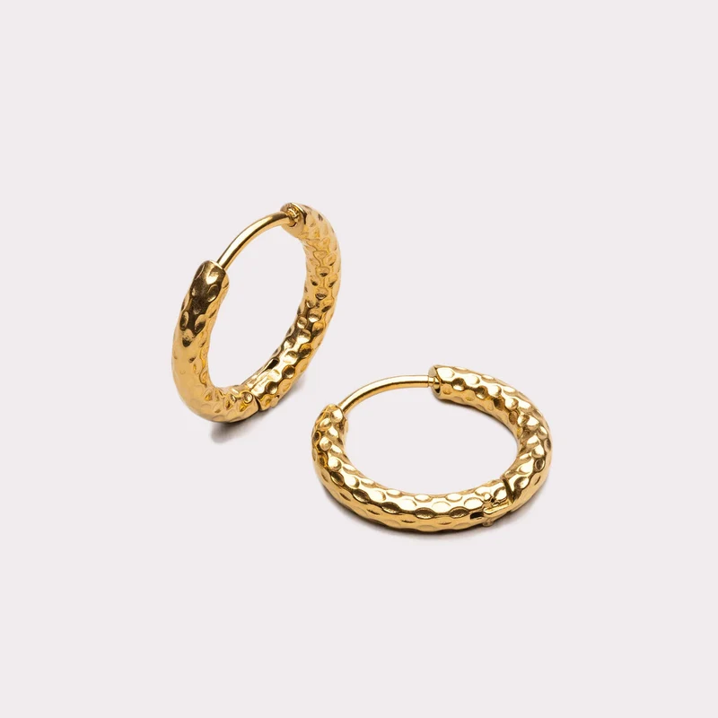 Hammered Hoop Earrings