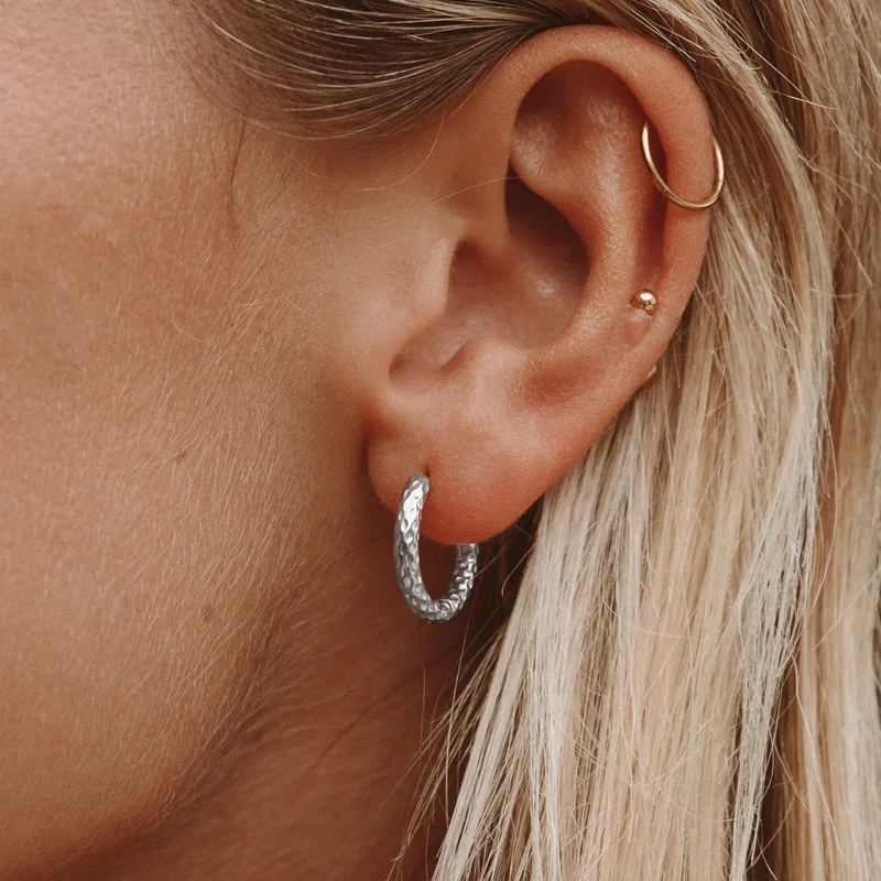 Hammered Hoop Earrings