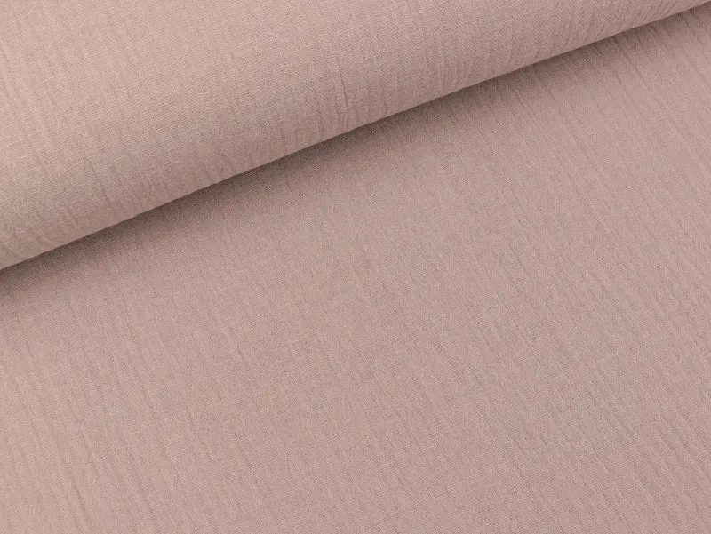 Reststück 127cm - Baumwoll Double Gauze Jenke beige uni