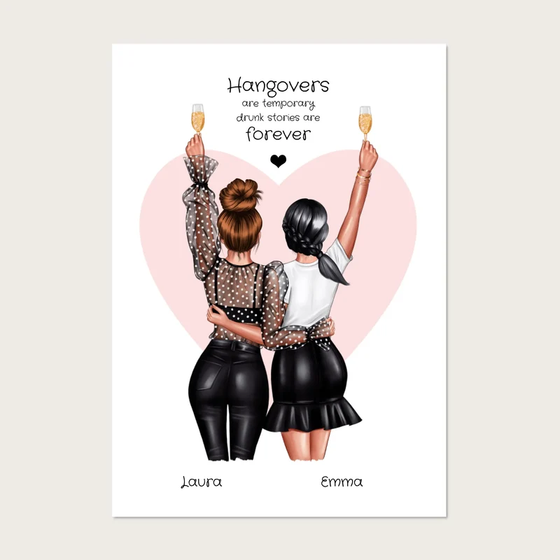 Beste Freundin Bild Geschenk - Geburtstagsgeschenk Poster gestalten - digitale Datei
