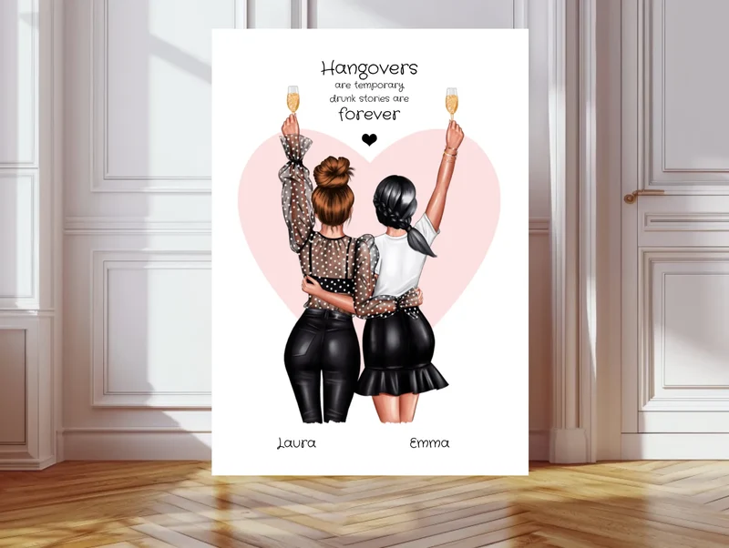 Beste Freundin Bild Geschenk - Geburtstagsgeschenk Poster gestalten - digitale Datei
