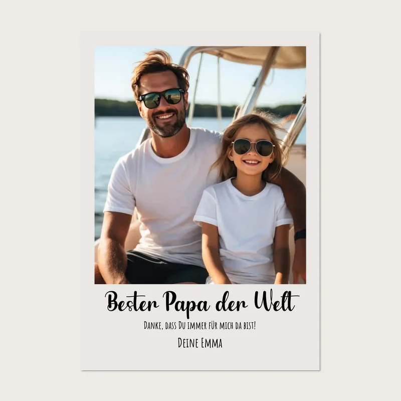 "Papa" Personalisiertes Fotoposter Geschenk - zum Geburtstag & Vatertag - Digitale Datei