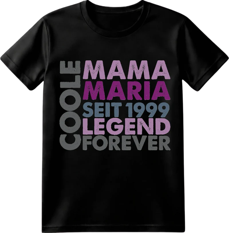 Personalisiertes "Coole Mama" T-Shirt mit Name - Geschenk Idee für Mutter weiss