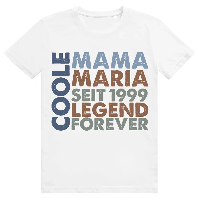Personalisiertes Coole Mama T-Shirt mit Namen – Geschenkidee für Mama