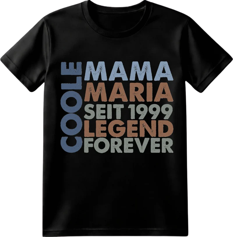 Personalisiertes Coole Mama T-Shirt mit Namen – Geschenkidee für Mama