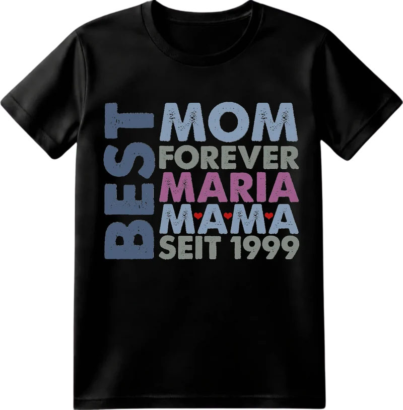 Personalisiertes T-Shirt mit Name "Mama" - Geschenk Idee für Mutter