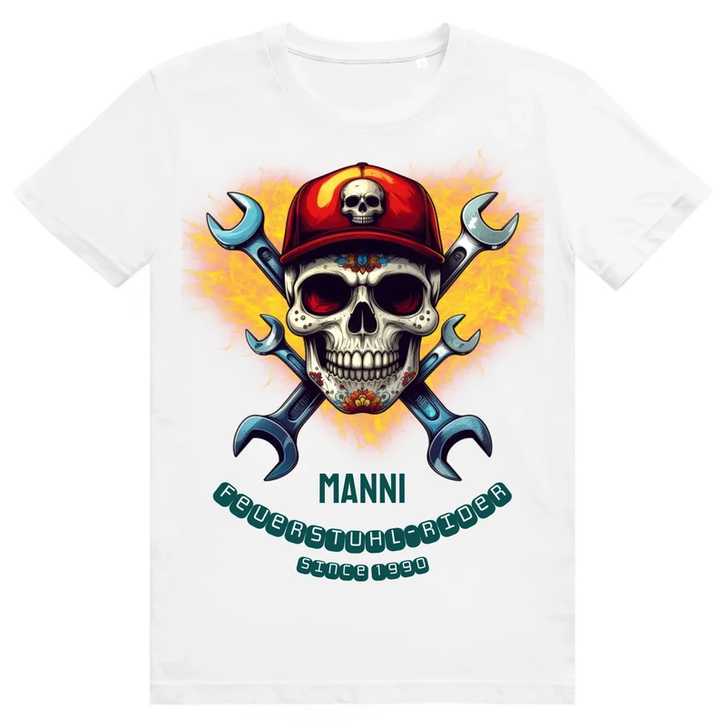 Skull - Personalisiertes T-Shirt mit Name - Geschenk Motorradfan