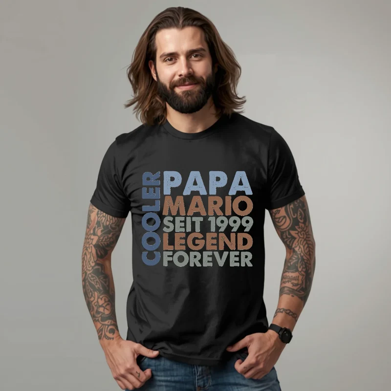 Personalisiertes T-Shirt mit Name "Cooler Papa" - Geschenk Idee für Vater