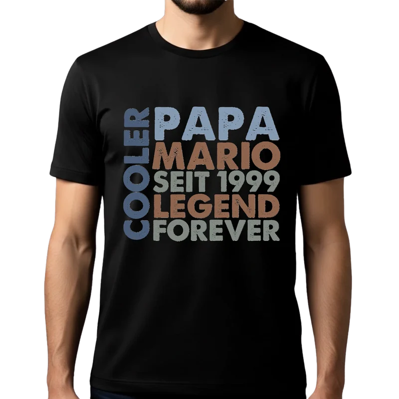 Personalisiertes T-Shirt mit Name "Cooler Papa" - Geschenk Idee für Vater