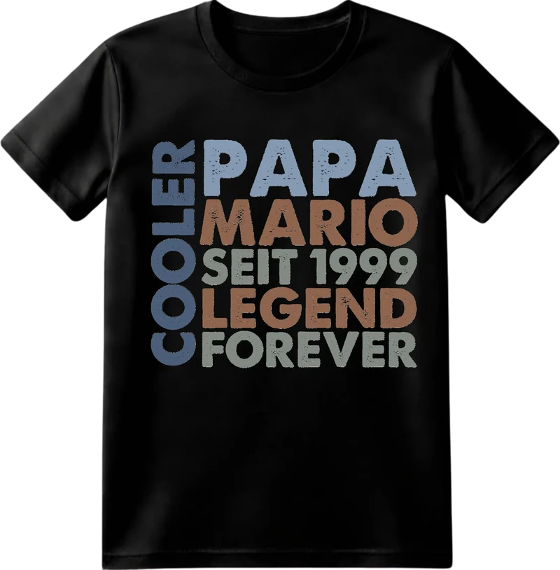 Personalisiertes T-Shirt mit Name "Cooler Papa" - Geschenk Idee für Vater