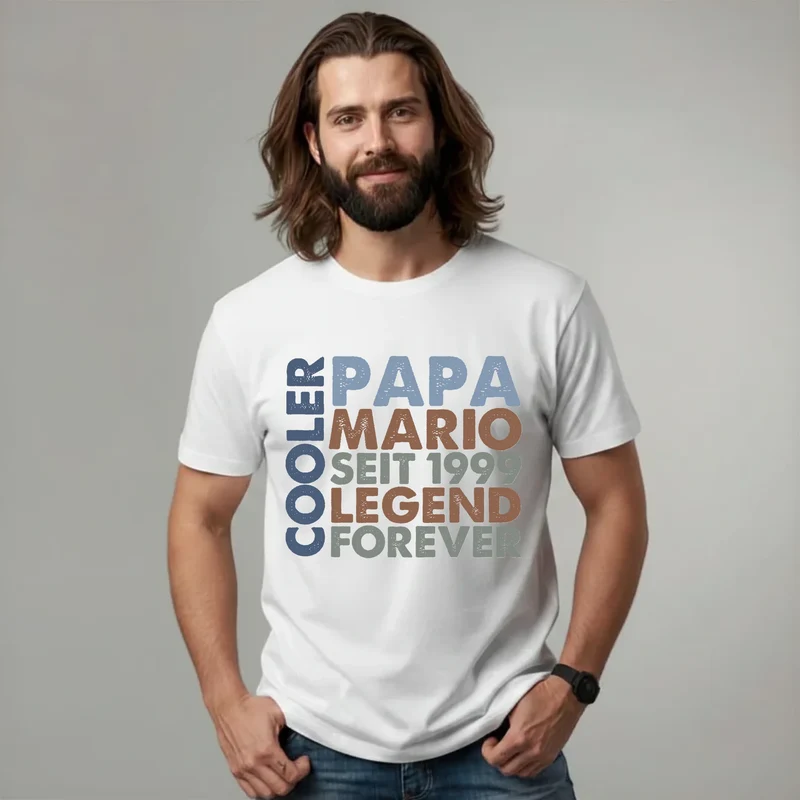 Personalisiertes T-Shirt mit Name "Cooler Papa" - Geschenk Idee für Vater