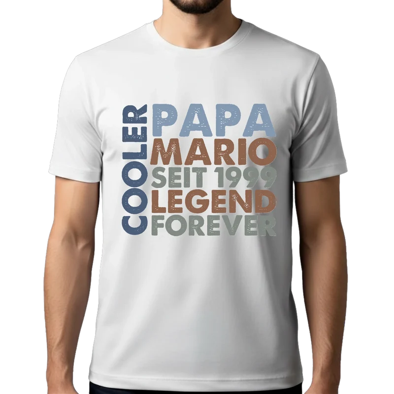 Personalisiertes T-Shirt mit Name "Cooler Papa" - Geschenk Idee für Vater