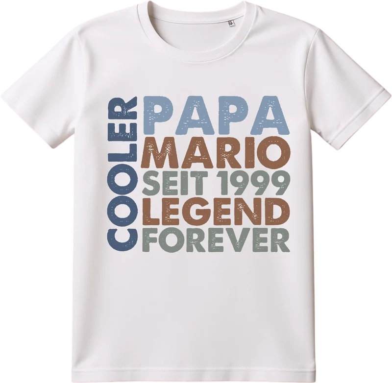 Personalisiertes T-Shirt mit Name "Cooler Papa" - Geschenk Idee für Vater