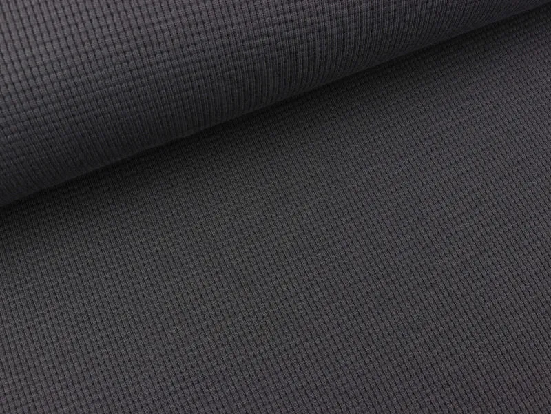 Reststück 20cm - Waffeljersey Clarissa anthrazit uni