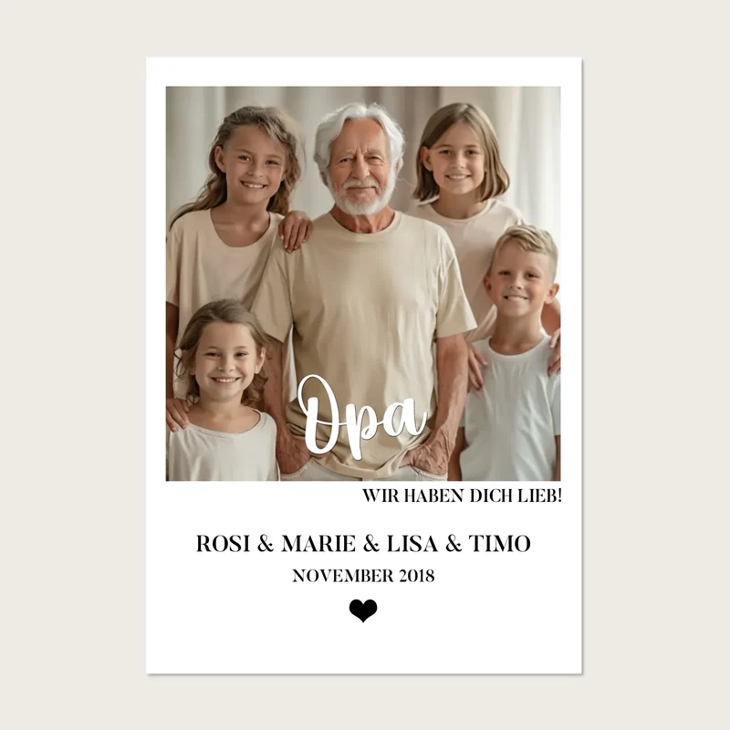 "Opa" Personalisiertes Fotoposter Geschenk- Geburtstagsgeschenk - Weihnachtsgeschenk - Digitale Datei