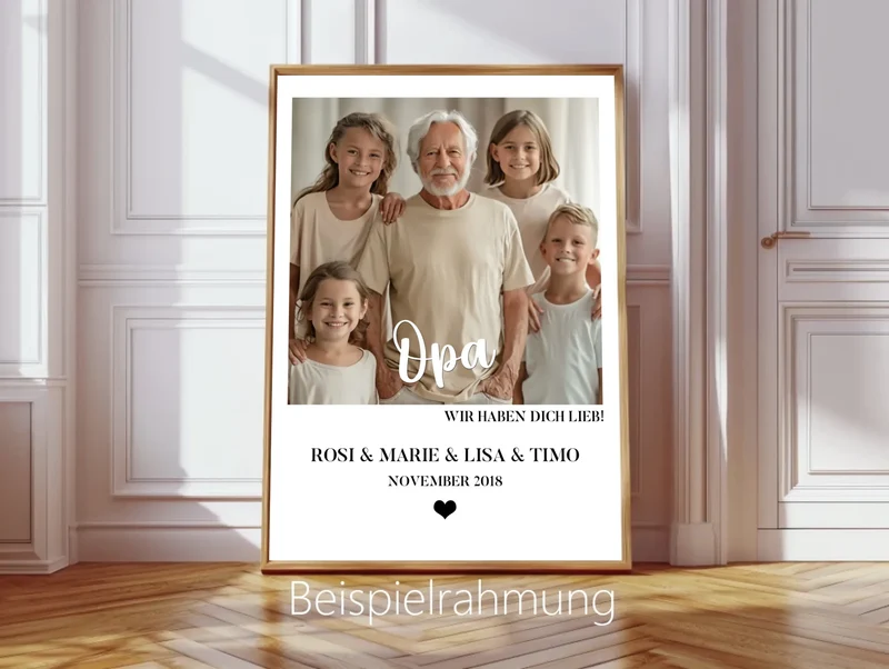 "Opa" Personalisiertes Fotoposter Geschenk- Geburtstagsgeschenk - Weihnachtsgeschenk - Digitale Datei