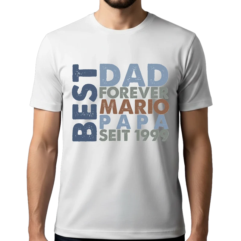 Papa T-Shirt mit Name personalisiert - Geschenk Idee für Vater