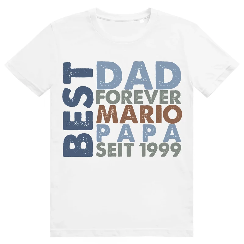 Papa T-Shirt mit Name personalisiert - Geschenk Idee für Vater