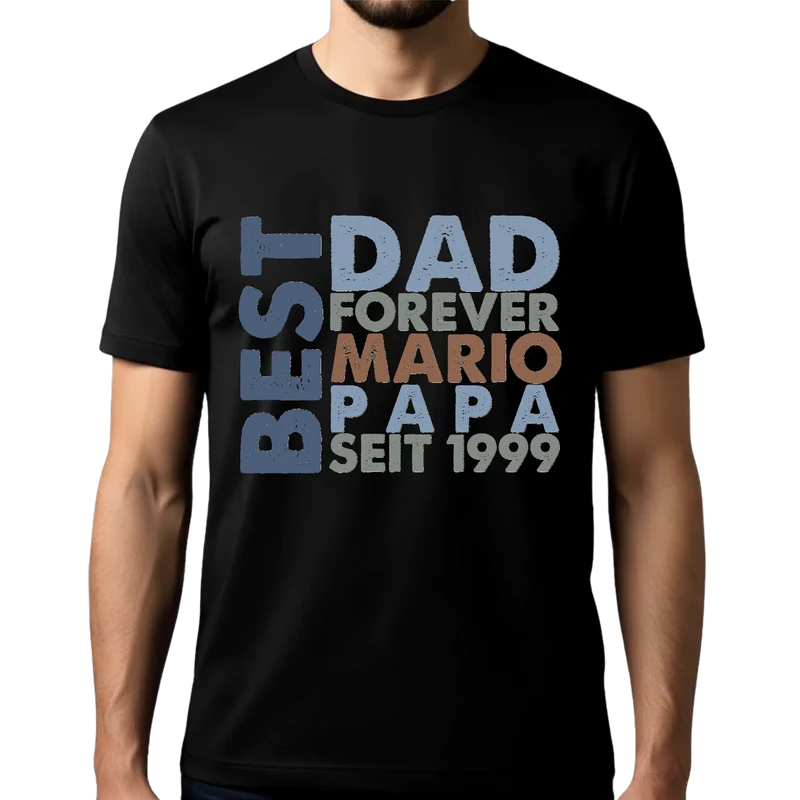 Papa T-Shirt mit Name personalisiert - Geschenk Idee für Vater