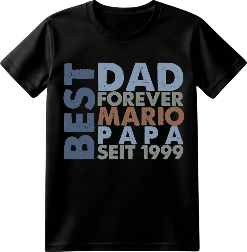Papa T-Shirt mit Name personalisiert - Geschenk Idee für Vater