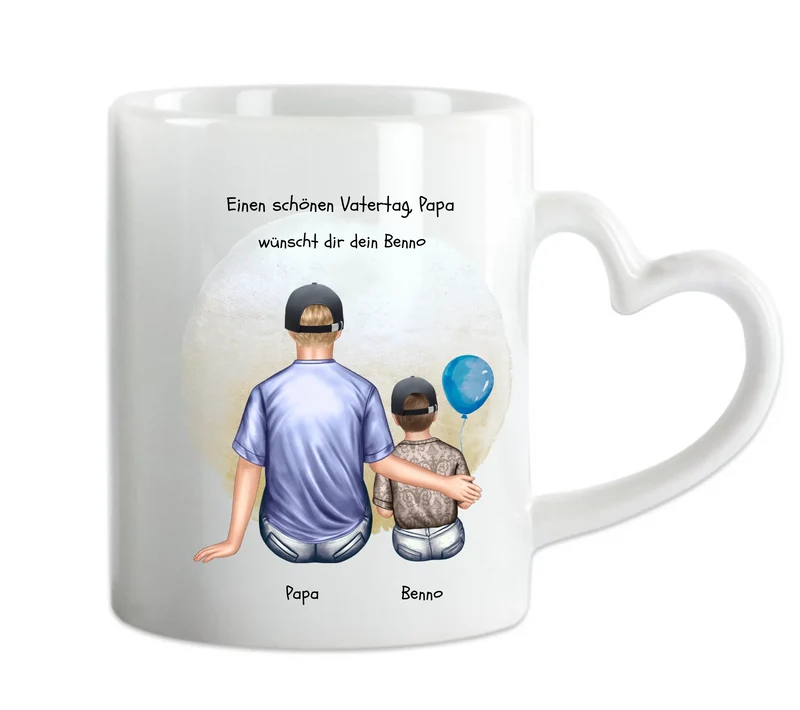 Geschenk Papa - personalisierte Tasse mit Vater, Mädchen oder Sohn