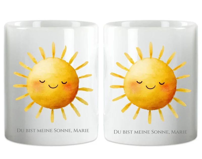 Personalisierte Tasse Geschenk - Du bist meine Sonne mit Namen