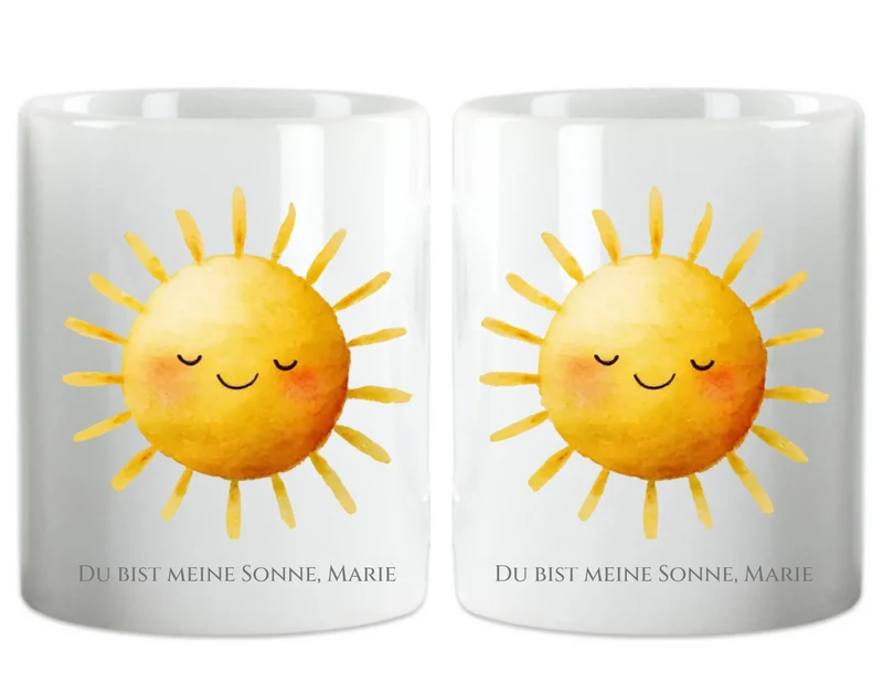 Personalisierte Tasse Geschenk - Du bist meine Sonne mit Namen