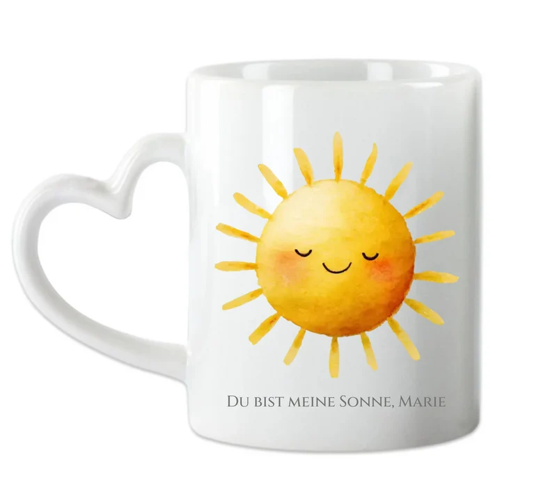 Personalisierte Tasse Geschenk - Du bist meine Sonne mit Namen