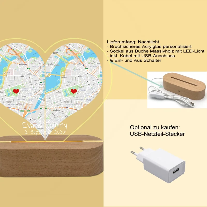 Personalisiertes Hochzeitsgeschenk für das Brautpaar - LED-Deko-Licht