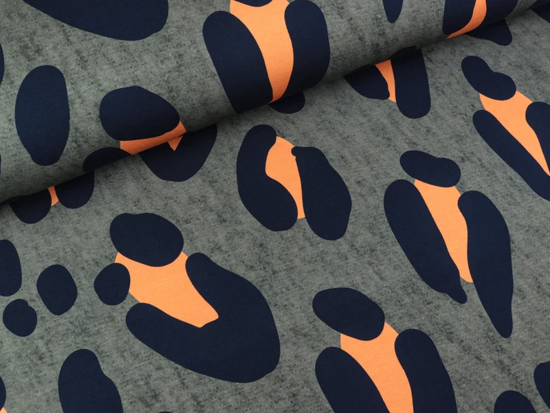 Reststück 67cm - Hamburger Liebe Baumwolljersey Wanderlust Safari XXL carbon melange