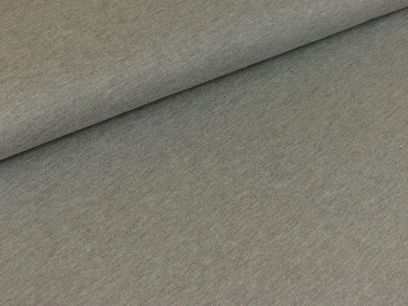 Reststück 87cm - Sweatshirtstoff Bielefeld uni hellgrau meliert