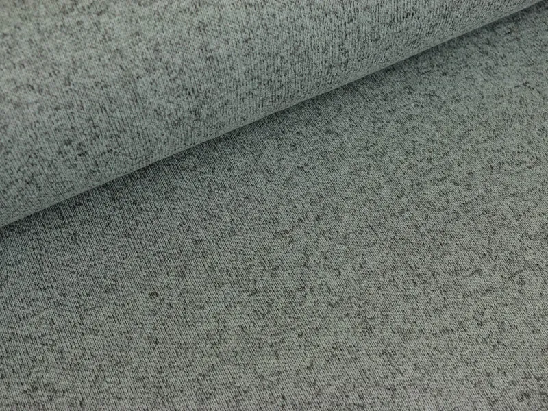 Reststück 36cm - Strickstoff grau meliert innen angeraut