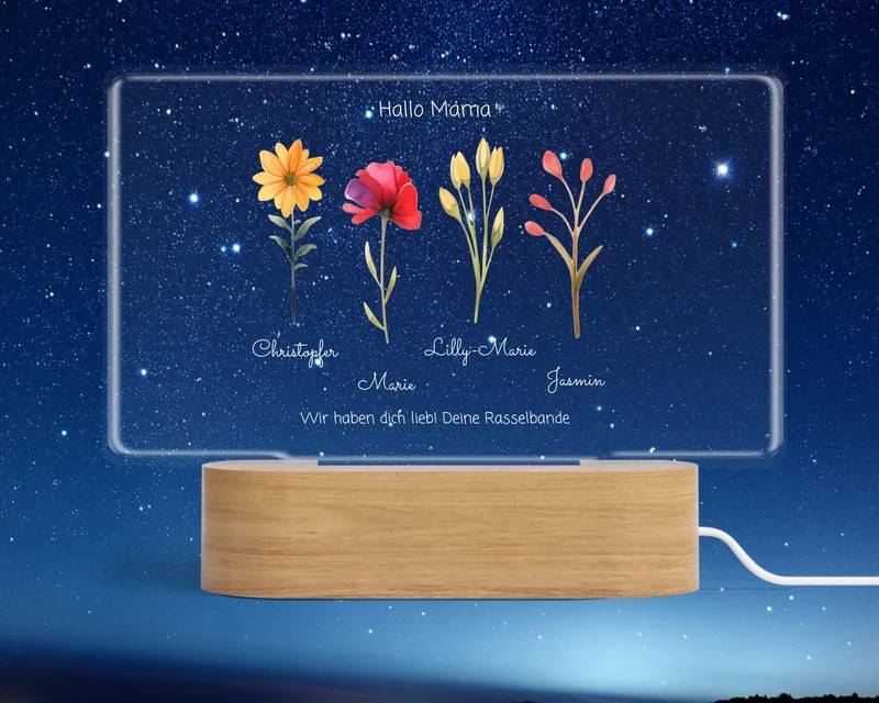 Muttertagsgeschenk / Vatertagsgeschenk für Mama, Papa, Oma & Opa personalisiertes LED Deko Licht