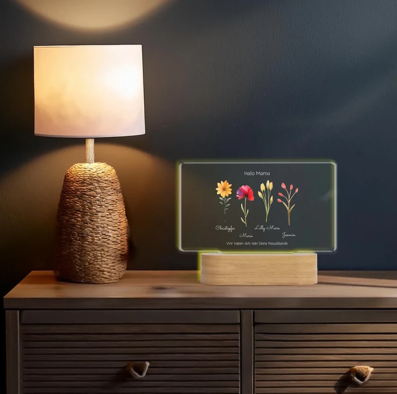 Muttertagsgeschenk / Vatertagsgeschenk für Mama, Papa, Oma & Opa personalisiertes LED Deko Licht