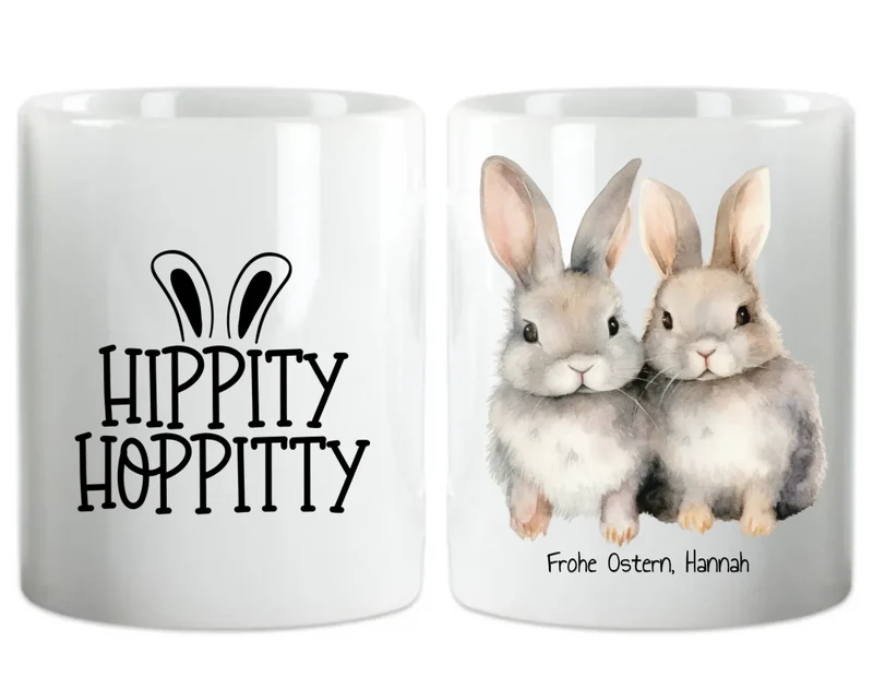 Beste Freundin Ostertasse mit Osterhasen und Osterspruch, personalisierte Tasse mit Name