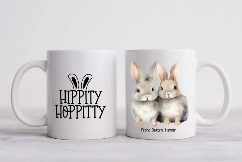 Beste Freundin Ostertasse mit Osterhasen und Osterspruch, personalisierte Tasse mit Name