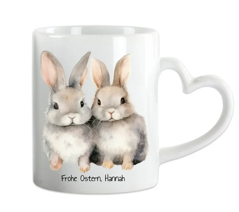 Beste Freundin Ostertasse mit Osterhasen und Osterspruch, personalisierte Tasse mit Name