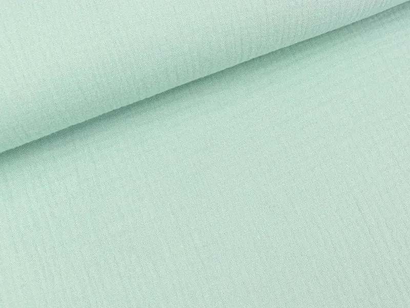 Reststück 33cm - Baumwoll Double Gauze Jenke salbei uni
