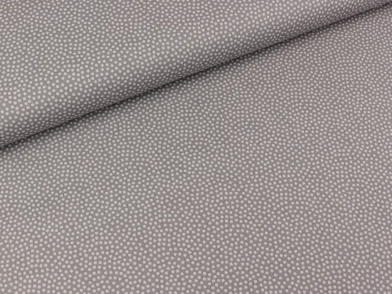 Reststück 50cm - Baumwoll Webware Dotty Minipünktchen hellgrau-grau